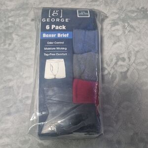 George Men's Boxer Briefs 6 Pack - Blue, Gray, Dk Red, Black Variety Size 3XL